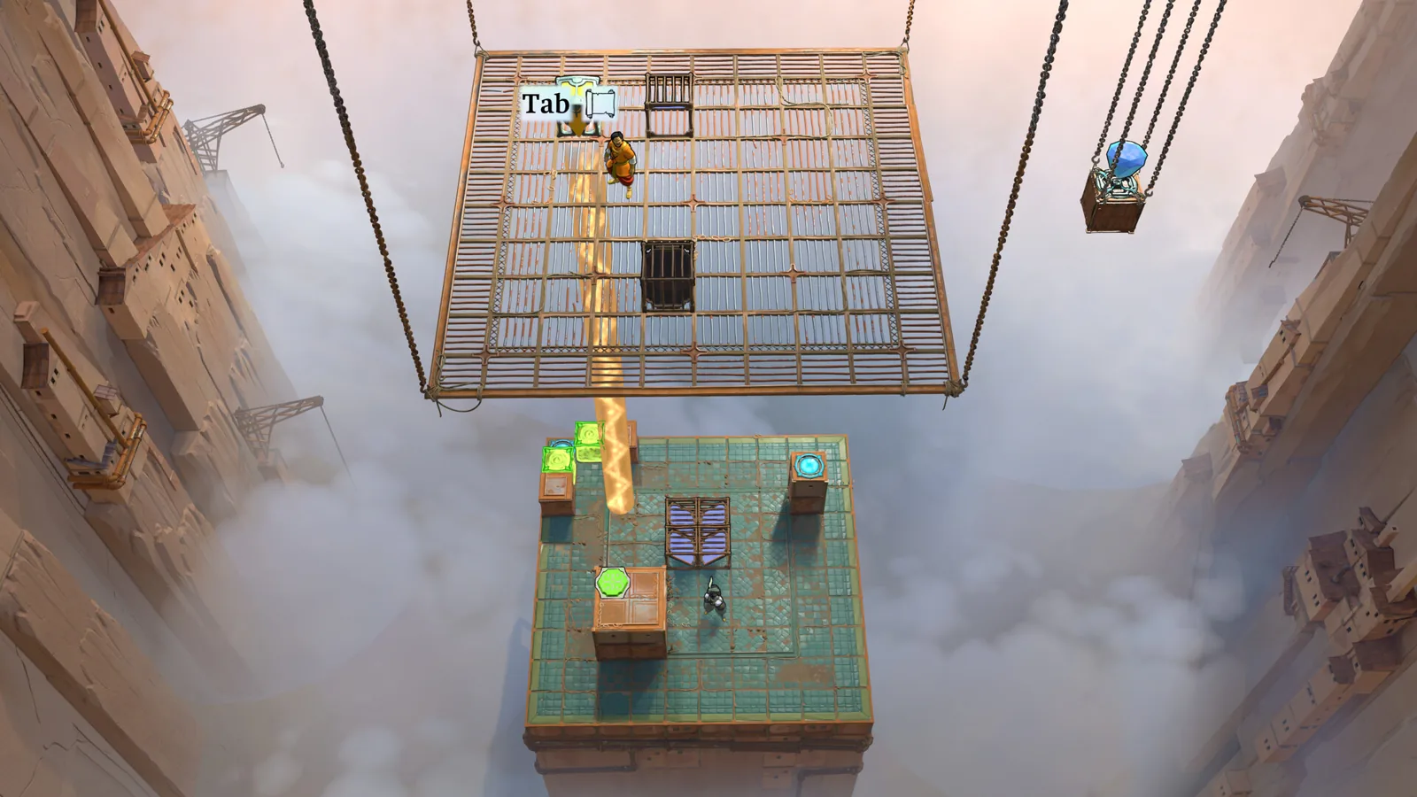 Order of the Sinking Star puzzle on a platform hanging above the clouds