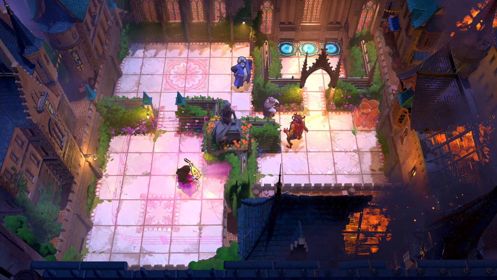 Order of the Sinking Star tiled palace courtyard puzzle room